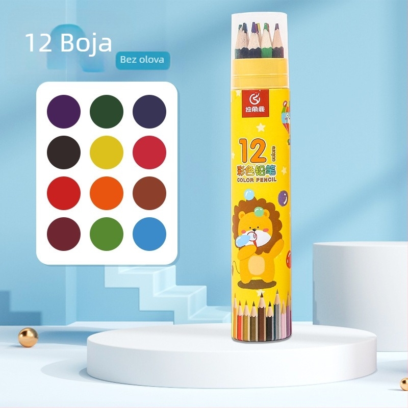 Dječji set bojica HB jezgre, papirnato kućište, osnovno pakiranje, GB standard, pogodan za crtanje, pisanje i bojanje
