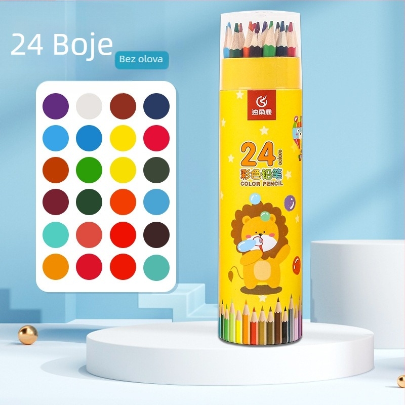 Dječji set bojica HB jezgre, papirnato kućište, osnovno pakiranje, GB standard, pogodan za crtanje, pisanje i bojanje