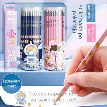Kaba Bear olovka s dizajnom rupa za ispravak držanja, 2B trokutasti zahvat za početnike