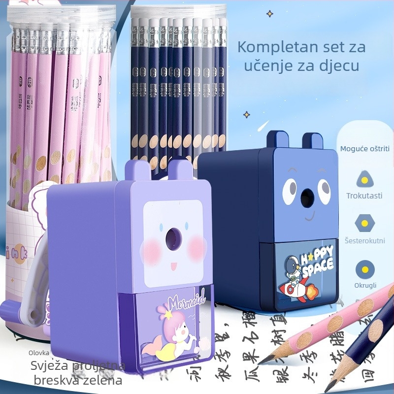 Kaba Bear olovka s dizajnom rupa za ispravak držanja, 2B trokutasti zahvat za početnike