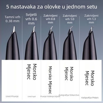 Yongsheng 0,6 mm mali špicasti nib za odrasle, tijelo od crnog ebonskog drveta, tvrdo pero za kaligrafiju s zakrivljenim vrhom