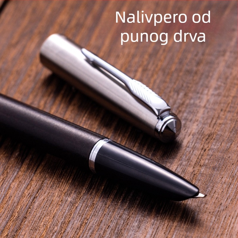 Yongsheng 0,6 mm mali špicasti nib za odrasle, tijelo od crnog ebonskog drveta, tvrdo pero za kaligrafiju s zakrivljenim vrhom