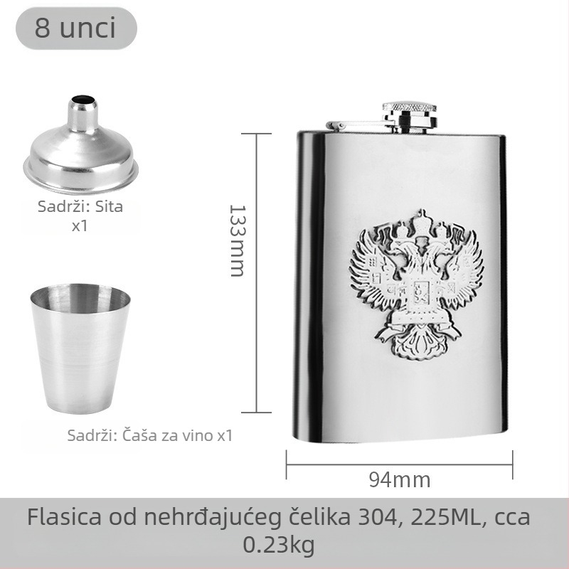 Set plosnih boca za vino od nehrđajućeg čelika 304, za vanjsku upotrebu, moderni minimalistički stil, lansiran 2025