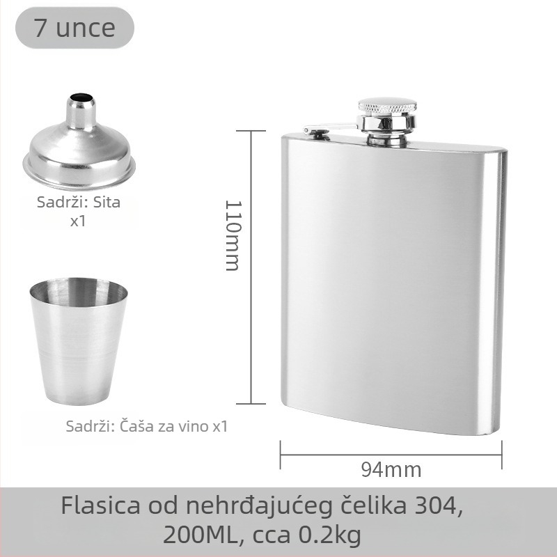 Set plosnih boca za vino od nehrđajućeg čelika 304, za vanjsku upotrebu, moderni minimalistički stil, lansiran 2025