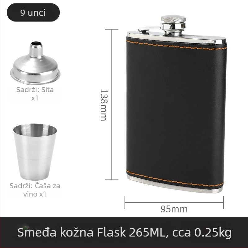 Set plosnih boca za vino od nehrđajućeg čelika 304, za vanjsku upotrebu, moderni minimalistički stil, lansiran 2025