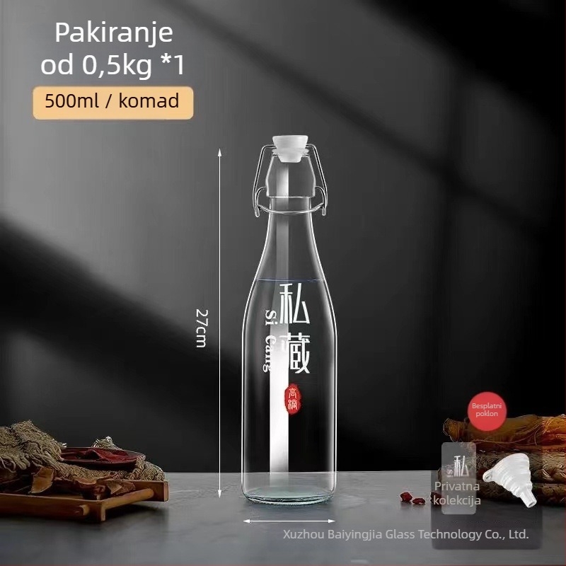 Yutian zatvorena staklena boca za vino — moderni minimalistički stil, jednokratno pakiranje, tiskani logotip, moguća privatna etiketa