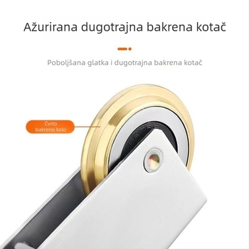 Klizna vrata valjak - aluminijsko tijelo, bakreni kotačić, model 608A, nosivost do 80 kg, za garderobu, kuhinju i kupaonu