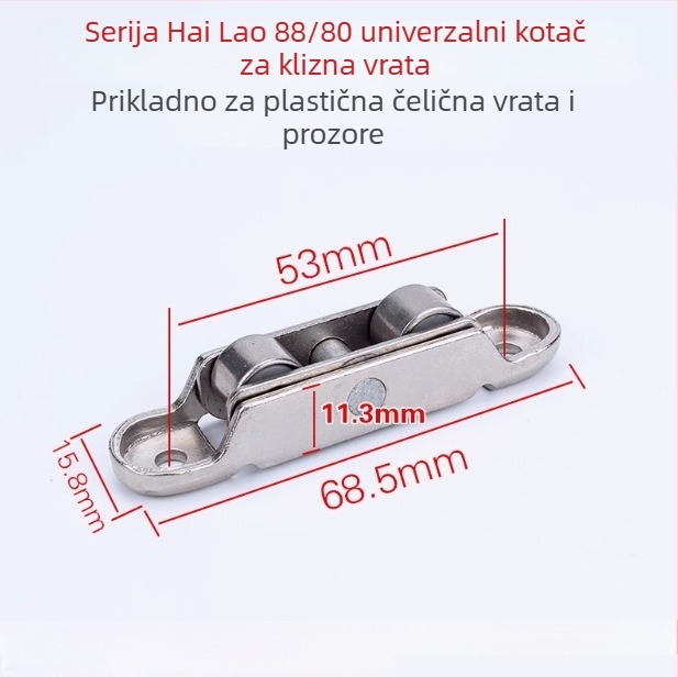 Rolnice za vrata i prozore od plastic-steel – 80-type nehrđajući čelik kotači, 77-type klizni mehanizam, za staklene klizne prozore, Marka: Other