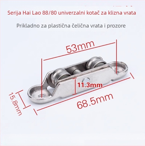 Rolnice za vrata i prozore od plastic-steel – 80-type nehrđajući čelik kotači, 77-type klizni mehanizam, za staklene klizne prozore, Marka: Other