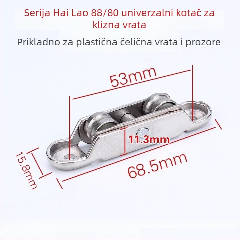 Rolnice za vrata i prozore od plastic-steel – 80-type nehrđajući čelik kotači, 77-type klizni mehanizam, za staklene klizne prozore, Marka: Other