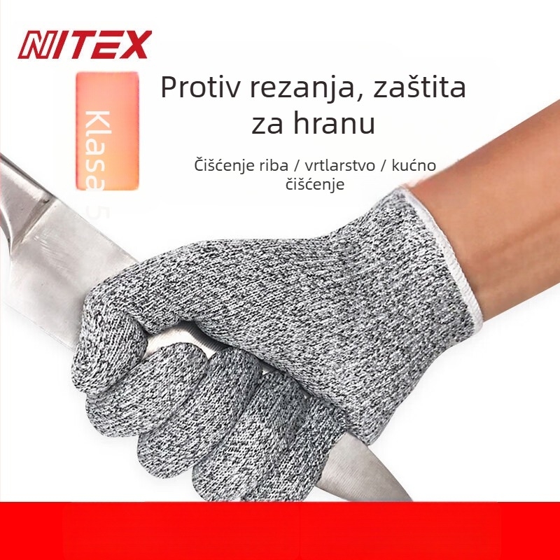 NITEX N1305 rukavice otporne na posjekotine, razina 5, HPPE materijal, za preradu hrane, vrtlarstvo i auto popravak