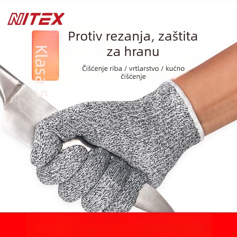 NITEX N1305 rukavice otporne na posjekotine, razina 5, HPPE materijal, za preradu hrane, vrtlarstvo i auto popravak