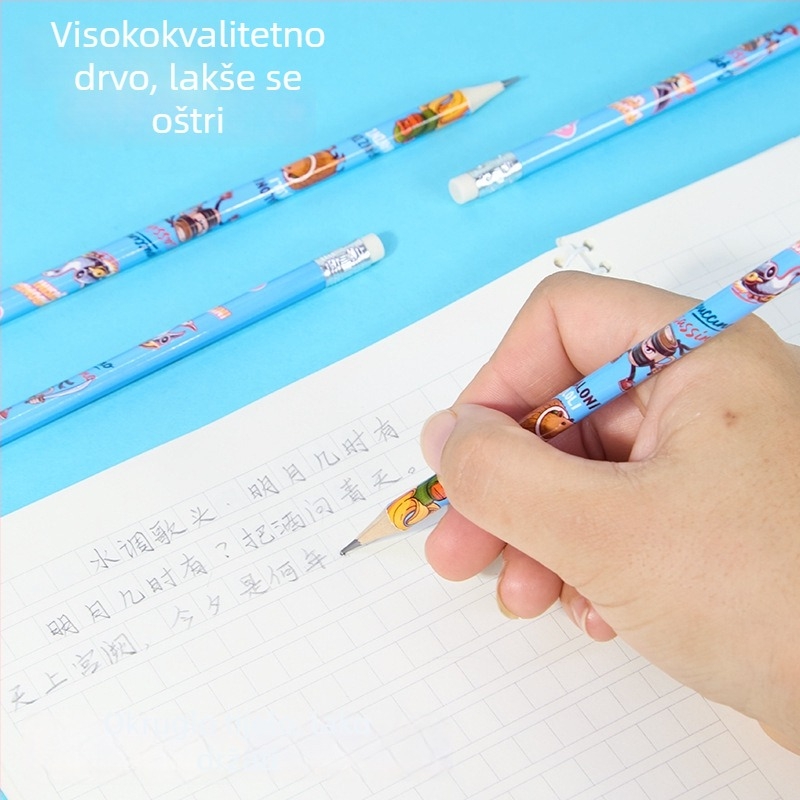 Set grafitnih olovaka s motivima iz Shanhaijinga za učenike osnovne škole, 2B olovke, drvena kutija, kutija za poklon