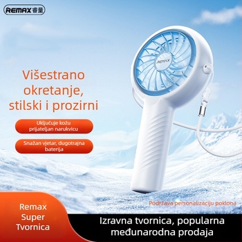 Ručni USB ventilator - 5 lopatica, brushless motor, ugrađena baterija 1000–1200 mAh, USB punjenje, 3 brzine