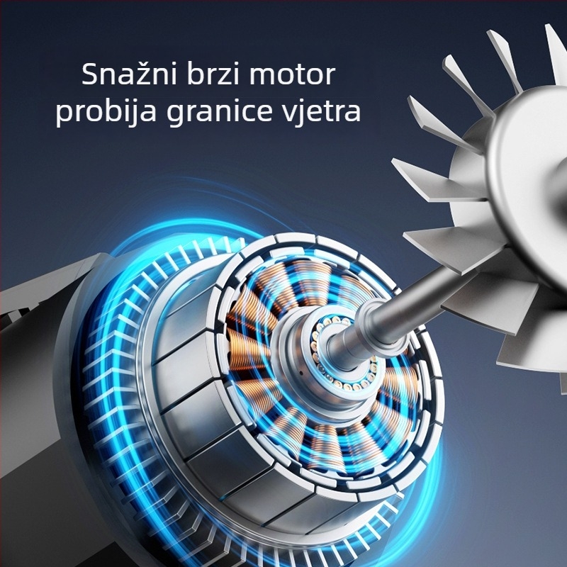 Ručni turbo ventilator bez lopatica, siguran za vanjsku upotrebu, s digitalnim zaslonom, 9 brzina, usisivač prašine auta, pokretanje vatre