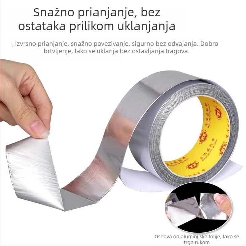 Ultra uska aluminijska folijska traka za odvod topline, zaštitu i antistatičko djelovanje; vodljiva aluminijska folijska traka za popravke elektronike, širina 3–5–10 mm.