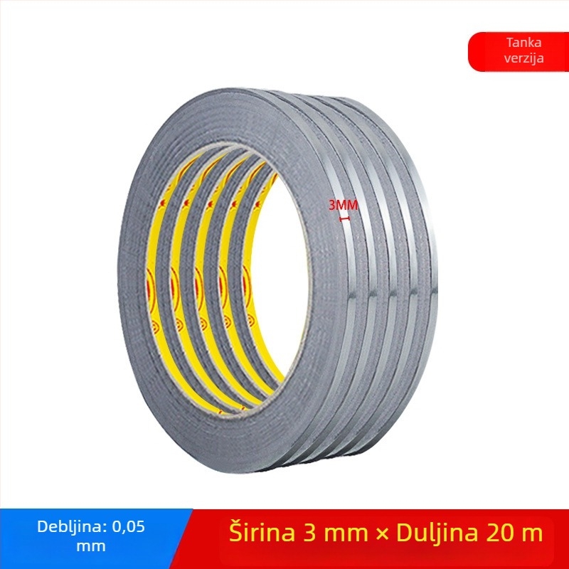 Ultra uska aluminijska folijska traka za odvod topline, zaštitu i antistatičko djelovanje; vodljiva aluminijska folijska traka za popravke elektronike, širina 3–5–10 mm.