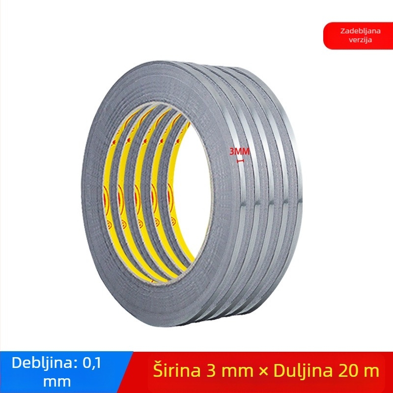 Ultra uska aluminijska folijska traka za odvod topline, zaštitu i antistatičko djelovanje; vodljiva aluminijska folijska traka za popravke elektronike, širina 3–5–10 mm.
