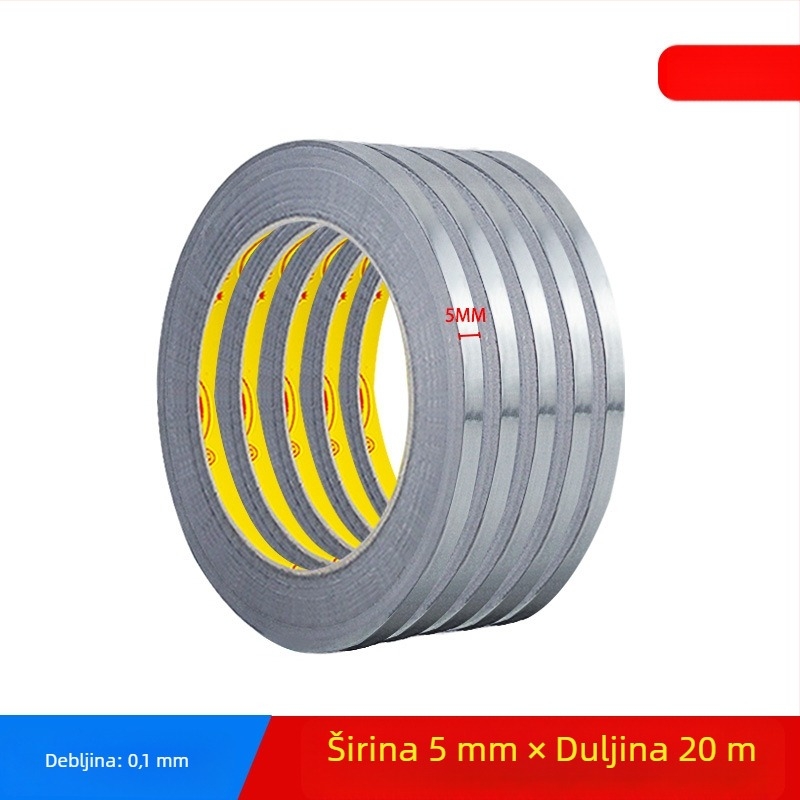 Ultra uska aluminijska folijska traka za odvod topline, zaštitu i antistatičko djelovanje; vodljiva aluminijska folijska traka za popravke elektronike, širina 3–5–10 mm.