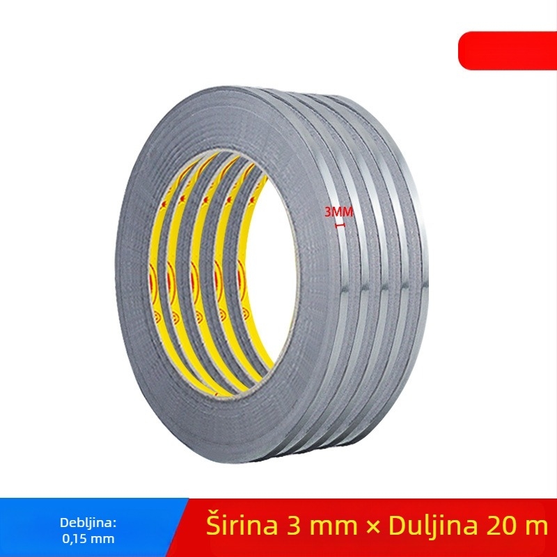 Ultra uska aluminijska folijska traka za odvod topline, zaštitu i antistatičko djelovanje; vodljiva aluminijska folijska traka za popravke elektronike, širina 3–5–10 mm.