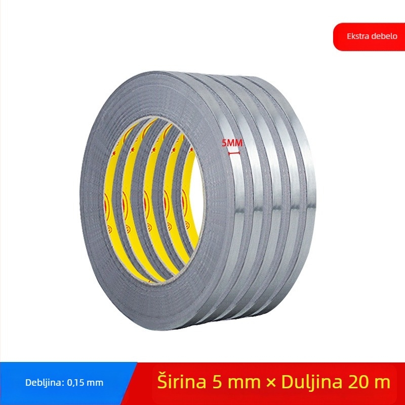 Ultra uska aluminijska folijska traka za odvod topline, zaštitu i antistatičko djelovanje; vodljiva aluminijska folijska traka za popravke elektronike, širina 3–5–10 mm.