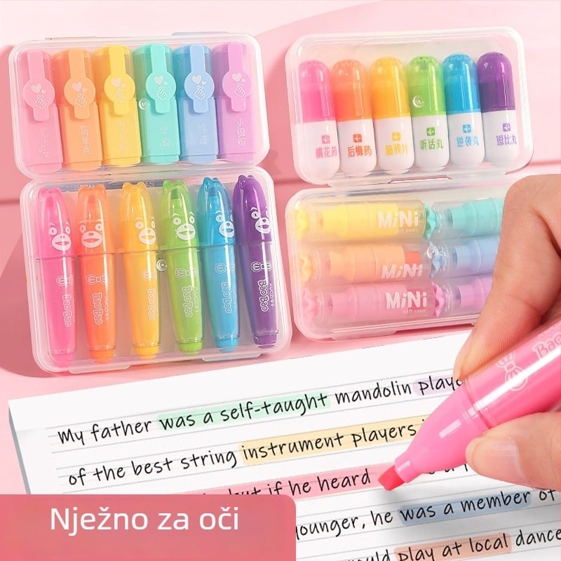 Chaopin Music marker za isticanje s crtanom dizajnom, model 81486, plastično kućište, pakirano u kutiju