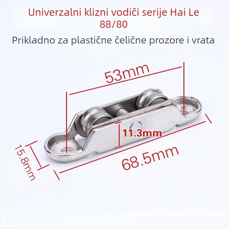 Rolka za tračnicu plastično-čeličnih kliznih vrata s ležajem od nehrđajućeg čelika