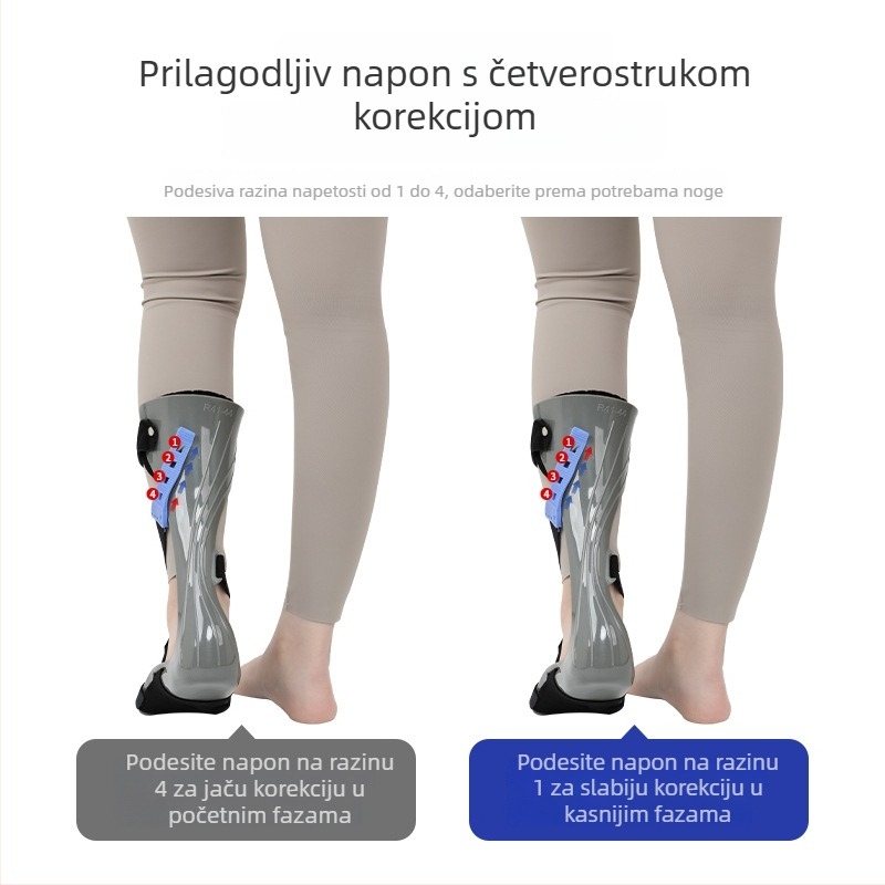Prilagodljiva ortoza gležnja i stopala za korekciju pada stopala i inverzije/everzije, najlon, model sml