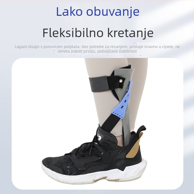 Prilagodljiva ortoza gležnja i stopala za korekciju pada stopala i inverzije/everzije, najlon, model sml