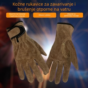 Rukavice za zavarivanje od goveđe kože — otporne na abraziju, toplinu i vatru, s zaštitom od probijanja, za vanjsku upotrebu