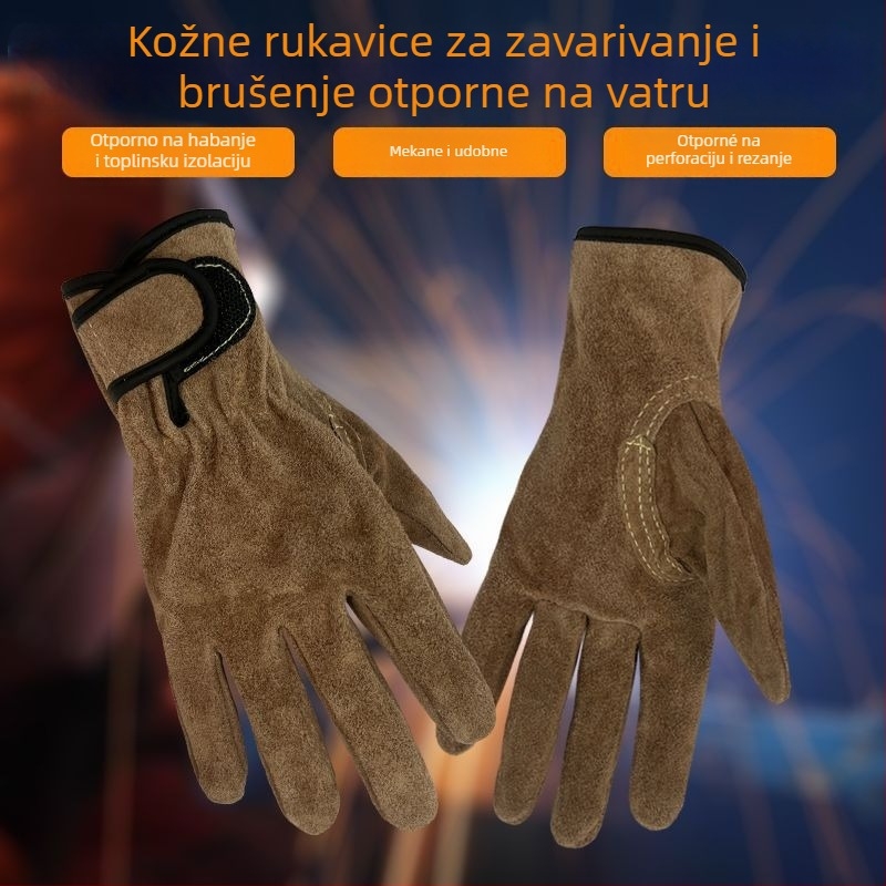 Rukavice za zavarivanje od goveđe kože — otporne na abraziju, toplinu i vatru, s zaštitom od probijanja, za vanjsku upotrebu