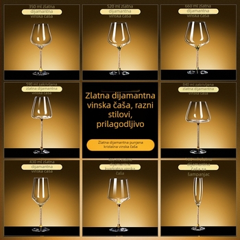 Čaša za vino od kristalnog stakla, nordijski stil, kapacitet 301–400 ml, ispis logotipa dostupan