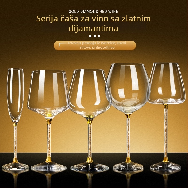 Čaša za vino od kristalnog stakla, nordijski stil, kapacitet 301–400 ml, ispis logotipa dostupan