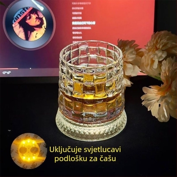 Čaša za whisky od stakla, stil laganog luksuza, kapacitet 201–300 ml, set u pakiranju