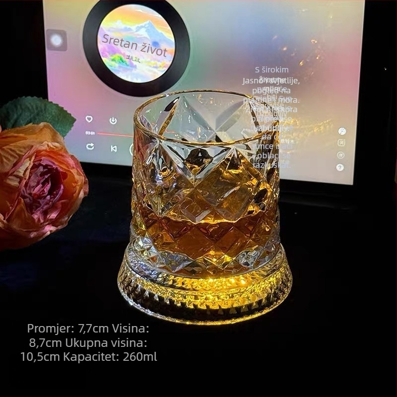 Čaša za whisky od stakla, stil laganog luksuza, kapacitet 201–300 ml, set u pakiranju