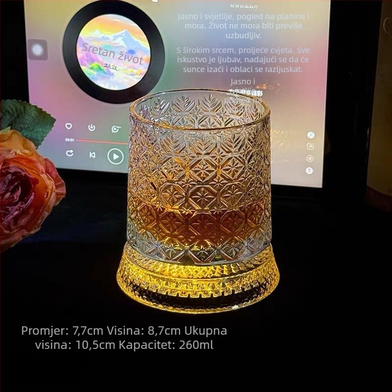 Čaša za whisky od stakla, stil laganog luksuza, kapacitet 201–300 ml, set u pakiranju