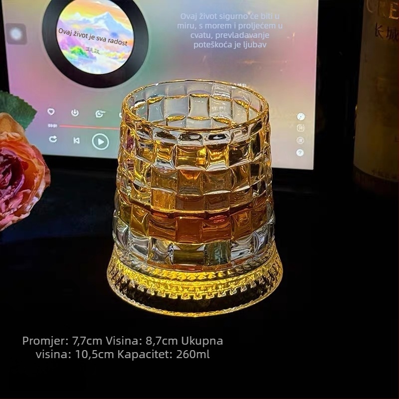 Čaša za whisky od stakla, stil laganog luksuza, kapacitet 201–300 ml, set u pakiranju