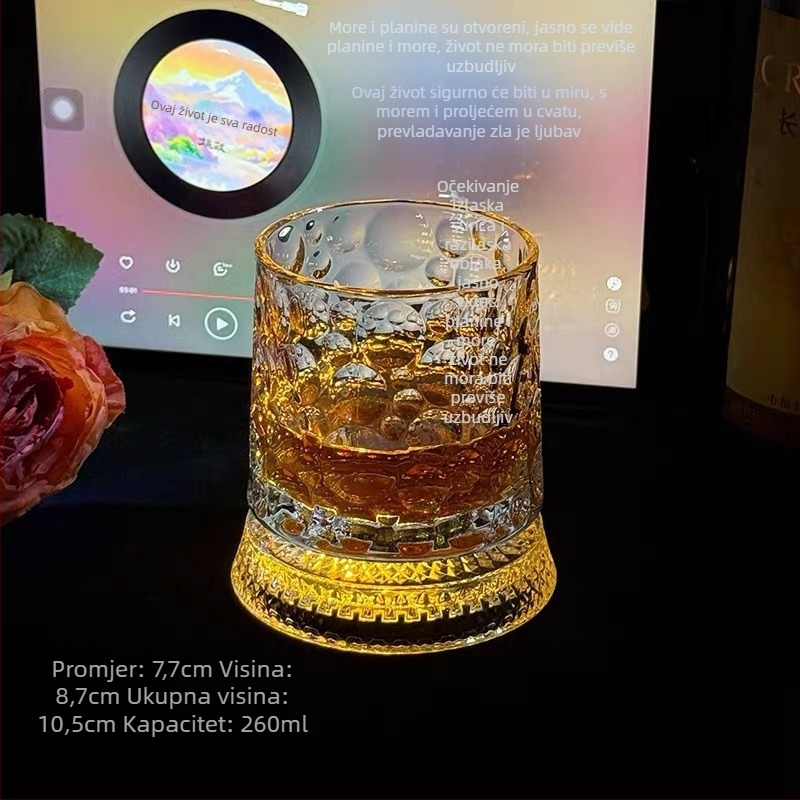 Čaša za whisky od stakla, stil laganog luksuza, kapacitet 201–300 ml, set u pakiranju