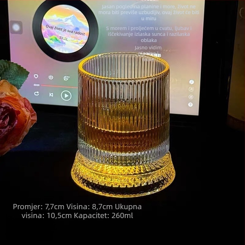 Čaša za whisky od stakla, stil laganog luksuza, kapacitet 201–300 ml, set u pakiranju