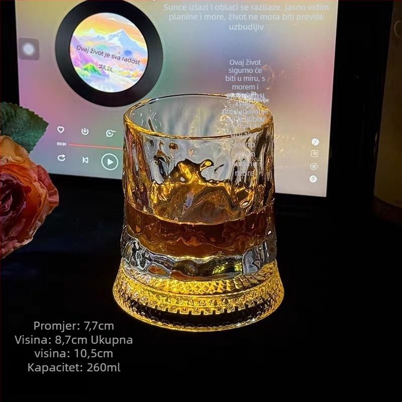 Čaša za whisky od stakla, stil laganog luksuza, kapacitet 201–300 ml, set u pakiranju