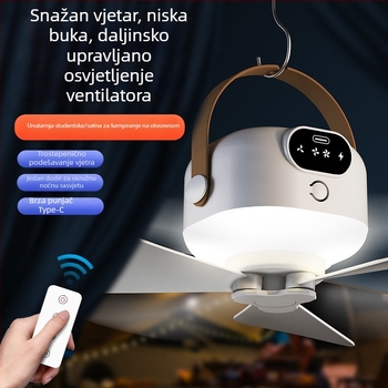 USB ventilator s 3 lopaticama, noćno svjetlo, daljinski upravljač, ABS kućište