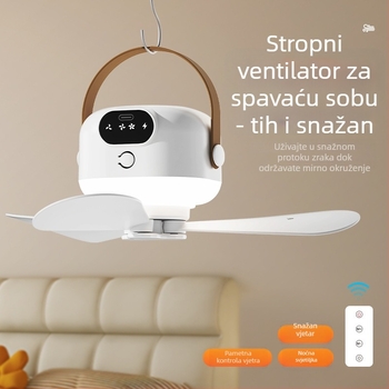 USB ventilator s 3 lopaticama, noćno svjetlo, daljinski upravljač, ABS kućište