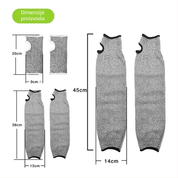 HPPE zaštitni rukav za podlakticu s otvorom za palac, ojačan dizajn, otpornost na abraziju 5, za klanje