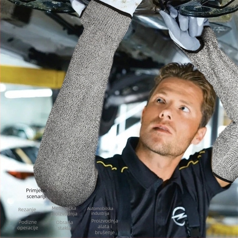 HPPE zaštitni rukav za podlakticu s otvorom za palac, ojačan dizajn, otpornost na abraziju 5, za klanje