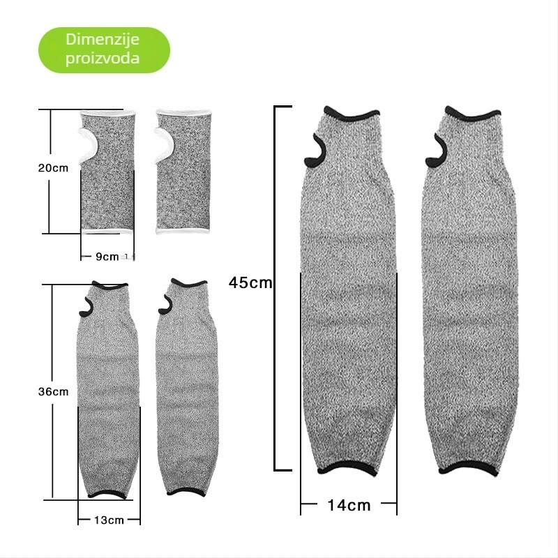 HPPE zaštitni rukav za podlakticu s otvorom za palac, ojačan dizajn, otpornost na abraziju 5, za klanje