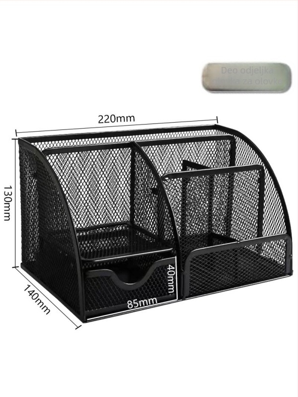 Okrugli metalni držač olovaka s mrežastom konstrukcijom, uredski organizator, poklon za školskog druga, Božić