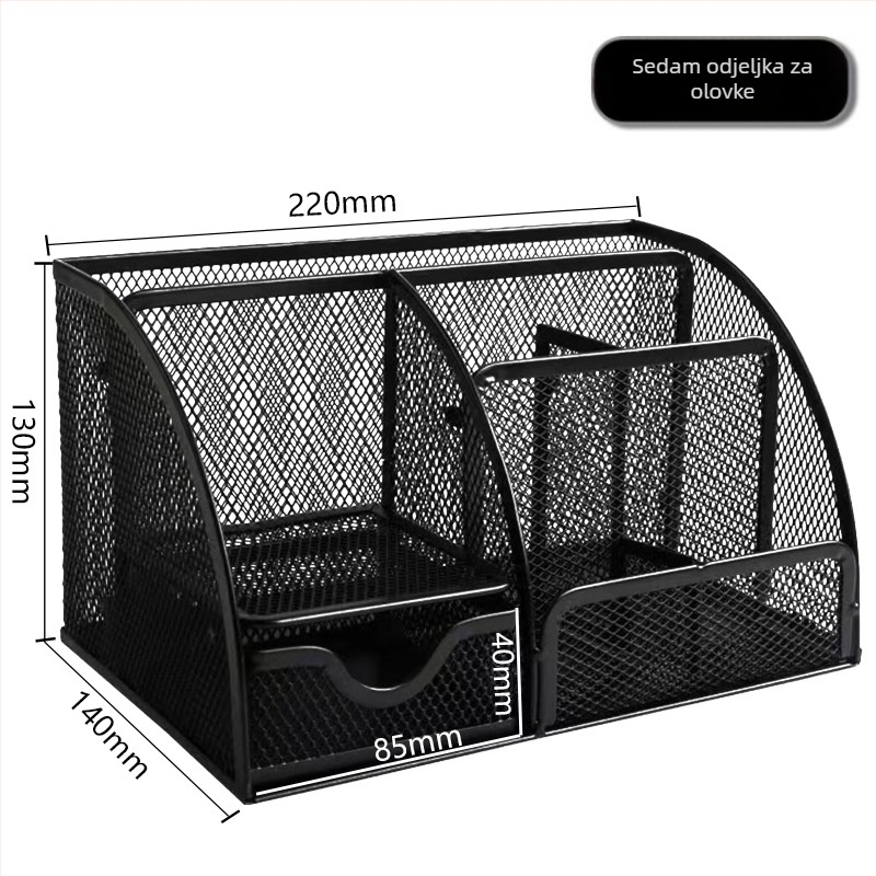 Okrugli metalni držač olovaka s mrežastom konstrukcijom, uredski organizator, poklon za školskog druga, Božić