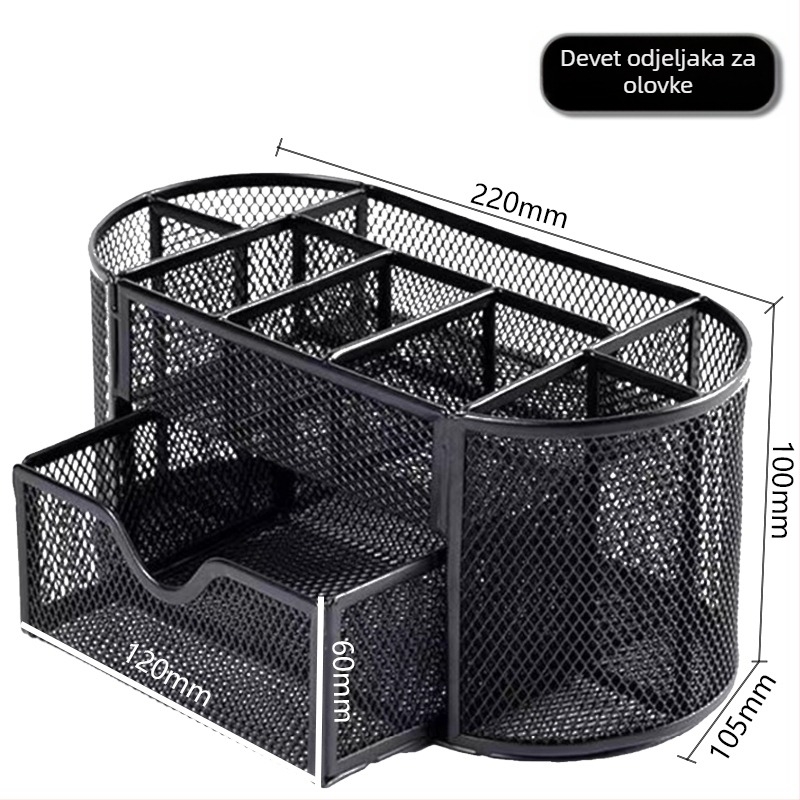 Okrugli metalni držač olovaka s mrežastom konstrukcijom, uredski organizator, poklon za školskog druga, Božić