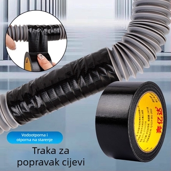 Traka za popravak curenja cijevi i crijeva – platnasta podloga, samoljepljiva, vodootporna, brtvljenje pukotina za cijevi, umivaonike i perilice rublja