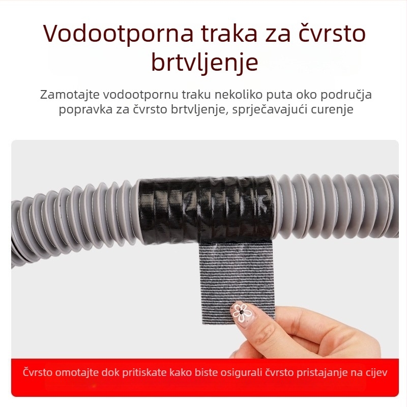 Traka za popravak curenja cijevi i crijeva – platnasta podloga, samoljepljiva, vodootporna, brtvljenje pukotina za cijevi, umivaonike i perilice rublja